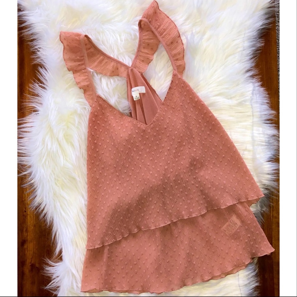 Blouse | blush pink flounsy blouse